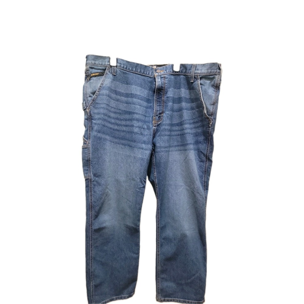 ARIAT REBAR M4 Relaxed Boot Loop Lock Men's Blue Denim Jeans Size 44 X 30